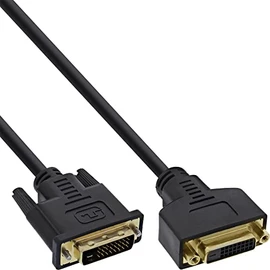 InLine 2m Premium 24+1 Male to Female Dual Link Gold Plated DVI-D Cable