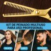 Tijeras Doradas De Barberia Y Kit 8 Pzas Cortar Cabello