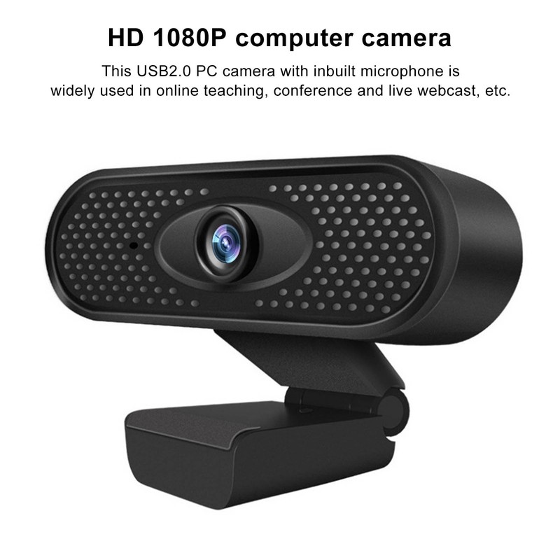 PC Camera 1920x1080p 30fps USB2.0 30 Degrees Rotation Plug and