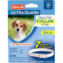 Hartz UltraGuard Flea & Tick Collar for Dogs, 7 Month Protection, White, Up to 2