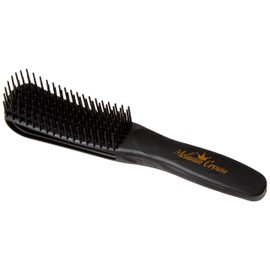 MELANIN CROWN Flex Detangler Brush - For Natural Afro, Straight, and Wavy Hair - Dry and Wet Use, Reduces Breakage and Knots in 3a to 4c Curly Hair