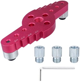Wolfride Drill Guide, Dowel Hole Guide, 0.3 inch (6 mm), 0.3 inch (8 mm), 0.4 inch (10 mm), Vertical Drilling Guide Kit, Dowel Drilling Guide, Woodworking Tool, Adjustable Drill, Centering, Dowel Hole Jig