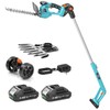SEESII Brushless Pole Hedge Trimmers: 2-in-1 Cordless Grass Shears &