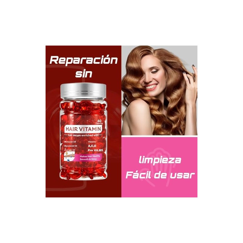 40 Cápsulas Capilares, Serum para Cabello (2 BOTELLAS)