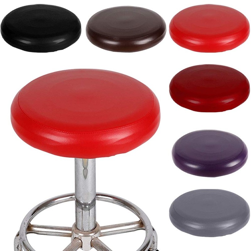 MOVKZACV Stool Covers Round, Water Proof PU Leather Bar Stool