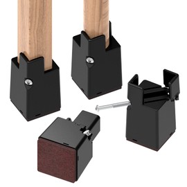 Ezprotekt Table Legs Riser Height Adjustment, Set of 4, 3.0 inches (75 mm), Adjustable Diameter 0.9 - 1.6 inches (22 - 40 mm) (Black)