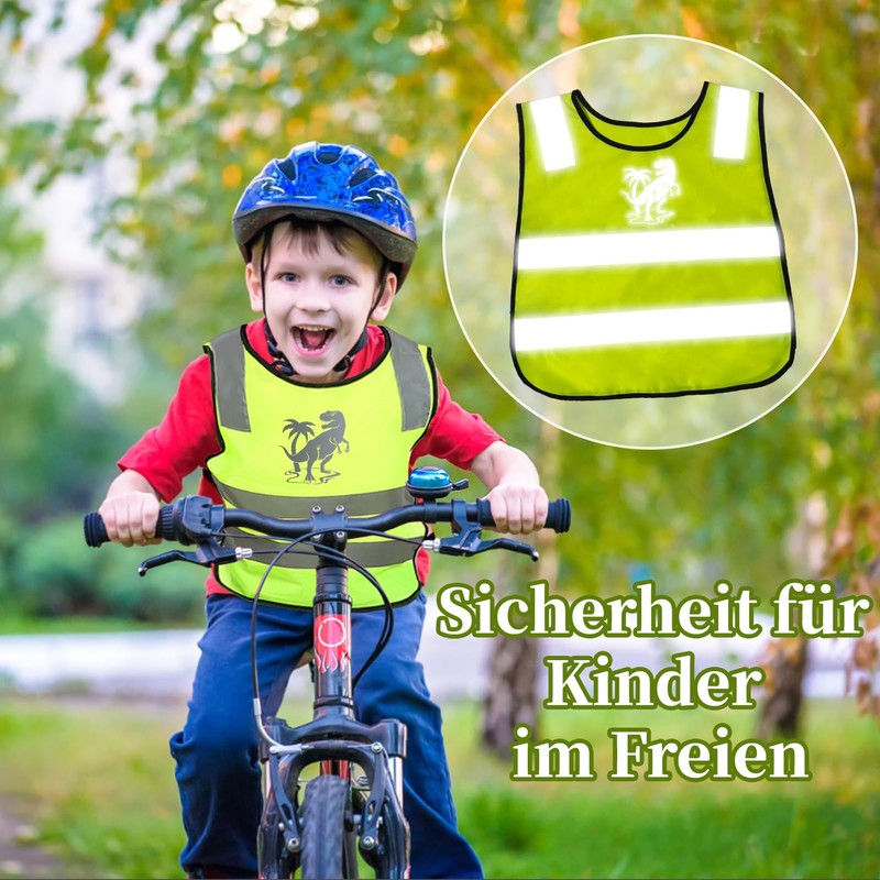Ourdort Ourdort 2 Stck Warnweste Kinder,Kinderwarnweste fr (3-12 Jahre),Kinder Sicherheitswesten,Atmungsaktive