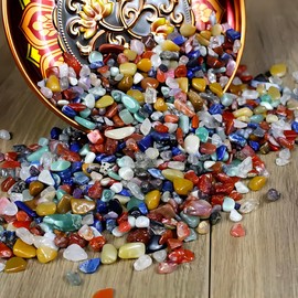 500 pcs Natural Chip Stone Beads, Multicolor 5-8 mm Irregular Gemstones Healing Crystal Loose Bead for Jewelry Making Bracelet Crafting