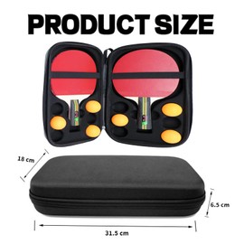 Smavles Table Tennis Bat Case, Carrying Case for Ping Pong Paddles/Table Tennis Paddles,Padel Racket Bag Fits for 2 Paddles and 6 Balls (Case Only)