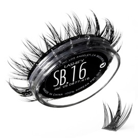 Lashify Star Burst 16mm Gossamer DIY Eyelash Extensions Refill, The Ultimate Multi-Length Multi Layered Lash, Black, Easy False Lashes