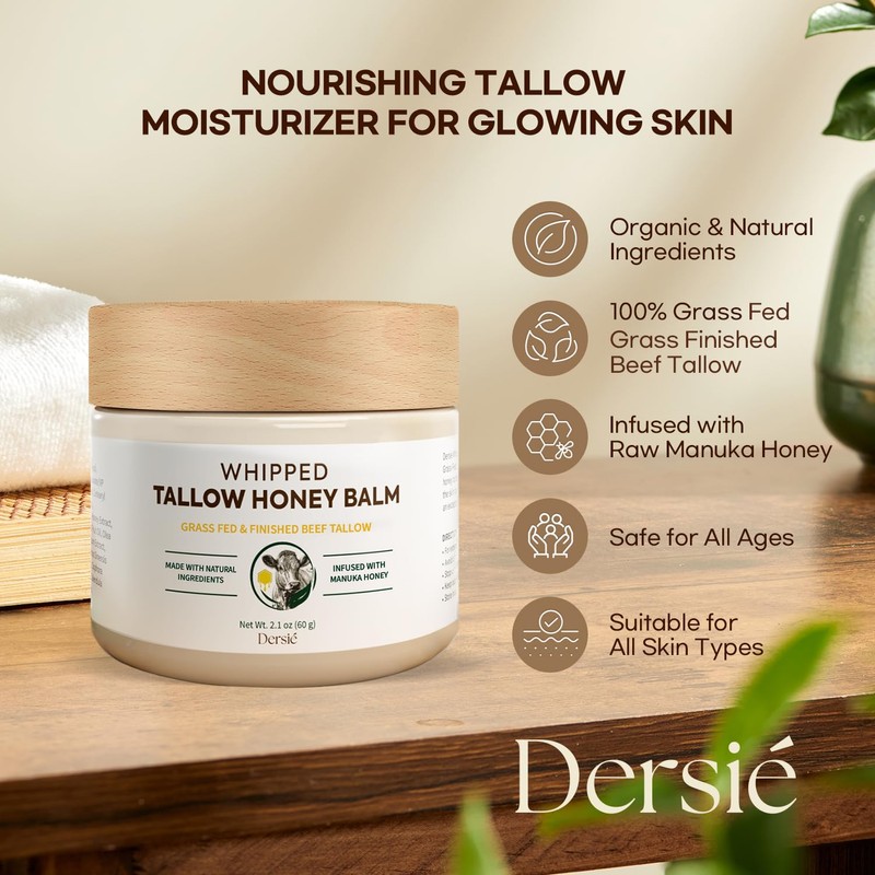 Beef Tallow Face Cream: Beef Tallow Skincare - 100% Grass-Fed