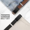 Mens Ratchet Belt, ITIEZY Genuine Leather Dress Belts 2 Pack