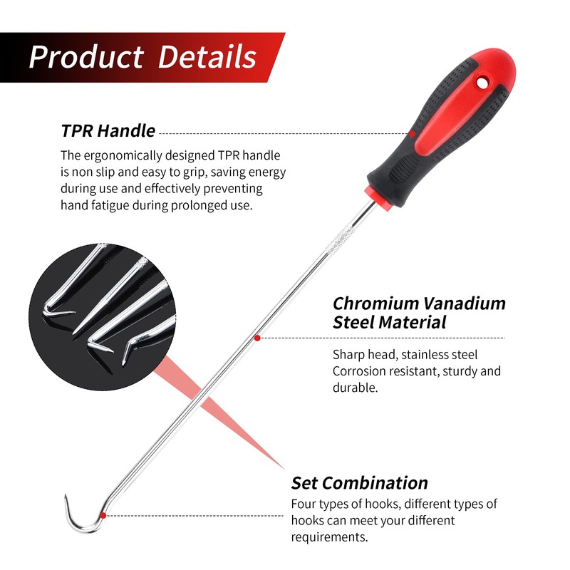 8-Piece Precision Pick and Hook, Universal Needle Hook Scraper Set,