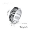 SINLEO Stainless Steel Anxiety Ring Celtic Knot Spinner Ring for