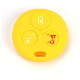 Remote Control with Frequency of 433 MHz Key Fob Accessories Replacement Parts Key Cover Car Remote Control 3 Buttons Compatible with Smart 450 Fortwo Forfour Roadster (Yellow,