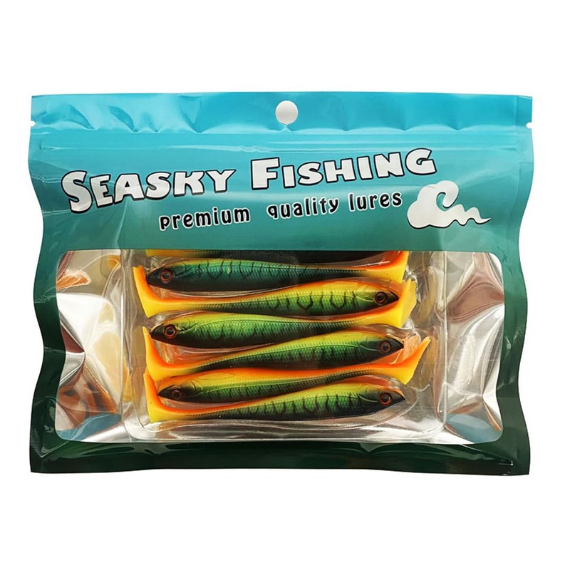 FOLANDO 7pcs Paddle Tail Fishing Lure Kit - Soft Plastic
