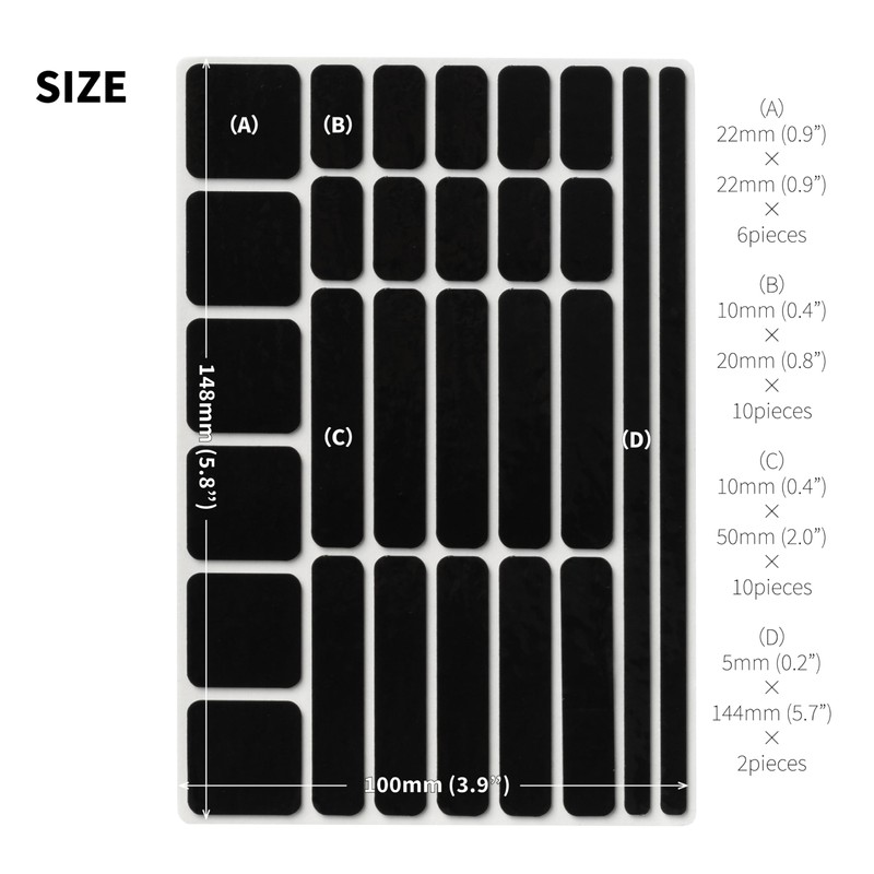 Non Slip Grip Stickers GRIPLUS Rectangle (Gray, 100×148mm(3.9×5.8inch))