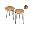 Set of 2 END Table - PAK Home Round Wood