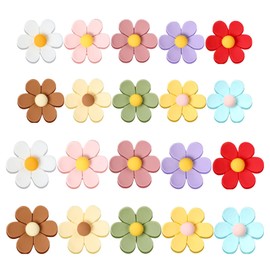 Lunaanda 20 PCS 3D Flower Cute Fridge Magnets, 10 Large (35mm) and 10 Medium (27mm) Colorful Decorative Strong Magnets Set for Refrigerator, Whiteboard, Locker, Photo Wall, Kitchen, School and Office