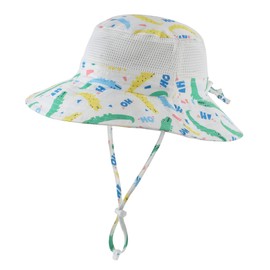 Home Prefer UPF50+ Wide Brim Mesh Kids Sun Hat Toddler Baby Sun Protection Hats (8-12 Years, Crocodile)
