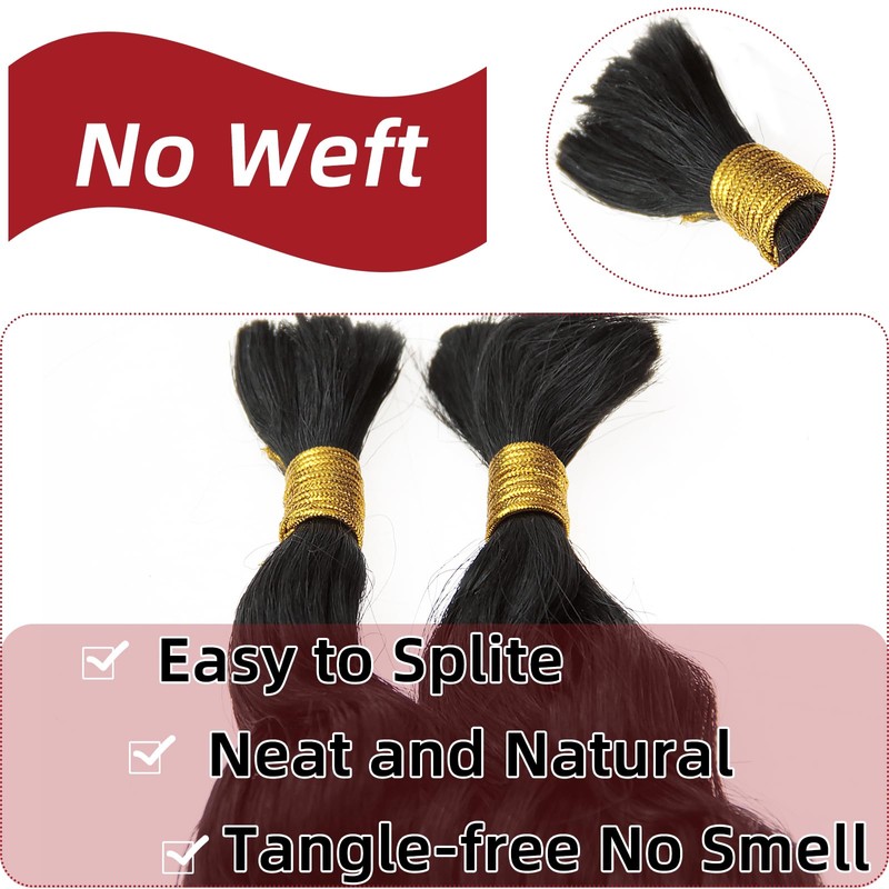 YXCHERISHAIR Boho Hair For Braids Curly Braiding Hair,2Bundles,18inch,1B
