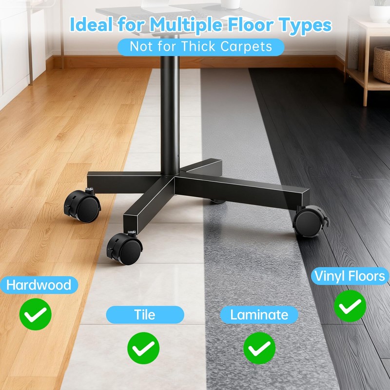 4 PCS 2 Inch TV Stand Wheels, M8 Swivel Caster