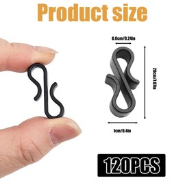 Lumivra 120 Pcs Black Gutter Hooks for Outdoor Lights – Plastic Hooks for Hanging Christmas Lights, String Lights – Reusable Gutter Clips for Holiday Decor