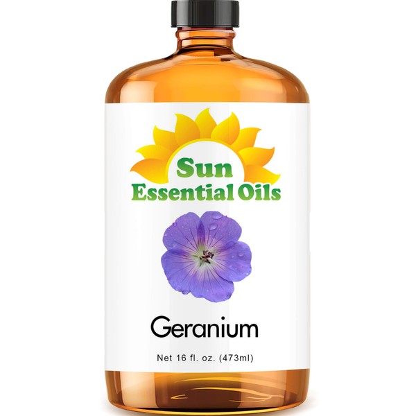 Sun Essential Oils 16oz - Geranium Essential Oil - 16 Fluid Ounces