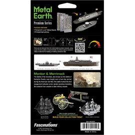 Metal Earth Premium Series Monitor & Merrimack 3D Metal Model Kit Bundle with Tweezers Fascinations