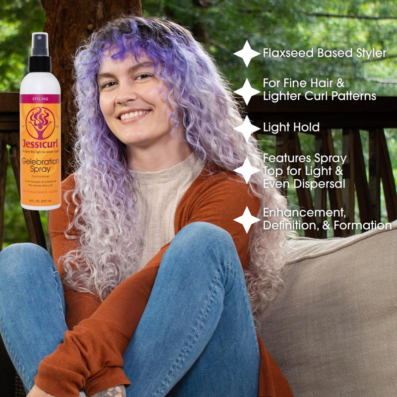 Jessicurl, Gelebration Spray, No Fragrance Added, 8 Fl oz. Curl
