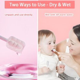 La Fluss 30 Pieces Tongue Cleaning Disposable Teeth Toothbrushes Newborn Baby Boy Individually Wrapped Oral Cleaning Sticks Disposable Toothbrushes