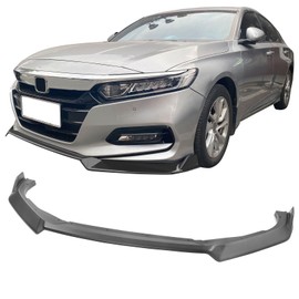 IKON MOTORSPORTS, Front Bumper Lip Compatible with 2018-2021 Honda Accord 10th Gen Sport, 3PCS Front Lower Bumper Lip Spoiler Splitter PP Polypropylene IKON V3 Style Matte Black