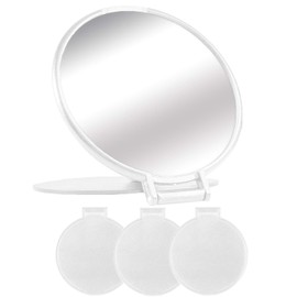 MOMIRA Compact Mirror Bulk Round Makeup Mirror for Purse, Set of 3, 2.6" L x 2.37" W (White)