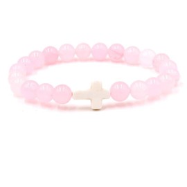 Harry and Henry Cross Bracelet for Women Anxiety Fidget Bracelet Natural Stone Bracelet Gemstone Beaded Bracelet Adjustable Stretch Bracelet Religious Jewelry Gift for Women