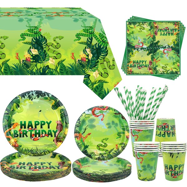 Obussgar Snake Party Decoration - Snake Birthday Party Tableware Supplies