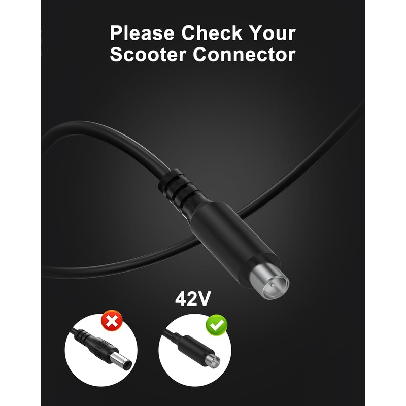 VHBW 42V Scooter Charger Compatible with Phantom Gogo Charger, Compatible