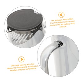 GRIRIW Beverage Kettle with Filter Lid Large Capacity Electroplated Glass Water Pitcher for Home