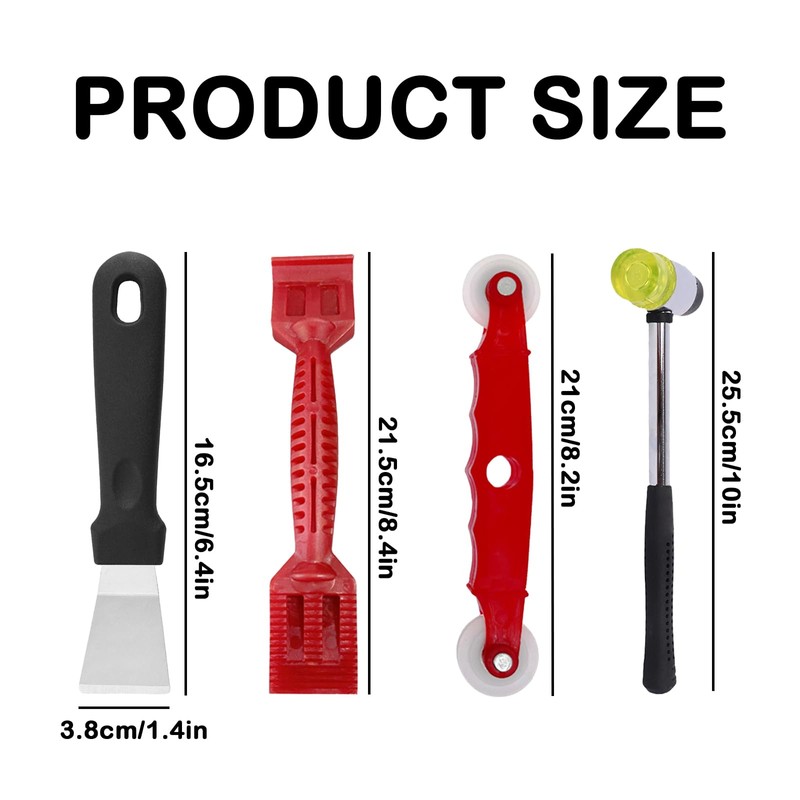 DEFIYEAR 4PCS Window Glazing Tools Set, Multi-Functional Glazing Hammer, Glazing