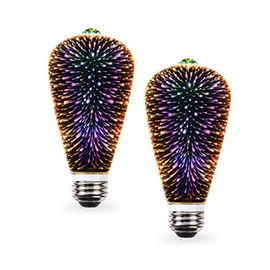 SLEEKLIGHTING 2 watt LED Light Bulb - Fairy Like Fireworks ST19 ? General Purpose Multi Color LED Light Bulb ? UL Approved ? Uses 2 Watts of Energy, 110 Volts, Instant On, Average Life 10,000 Hours