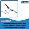 Chrome Cleat Hooks for Roman Blinds, Curtains, Washing Lines -