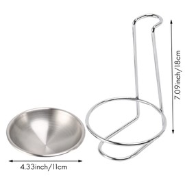 Ksrnsne Stainless Steel Spoon Rest Holder,Long Handle Vertical Saving Soup Ladles Holders Ladle Rest Soup Ladle Holder