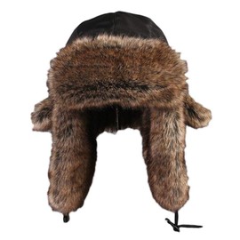 Insun Unisex Aviator Hat Winter Hat Warm Pilot Hat with Faux Fur Winter Hat Earmuffs Winter Hat, Black 2