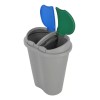 DecoHome Bote De Basura 2 Compartimentos Organicos Reciclables 50lts