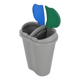 DecoHome Bote De Basura 2 Compartimentos Organicos Reciclables 50lts