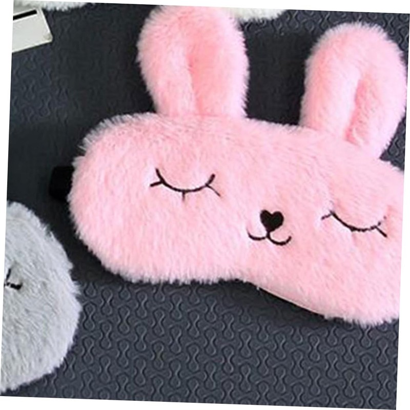 Baluue 2pcs Plush Rabbit Eyemask Soft Eyeshade for Comfortable Sleeping