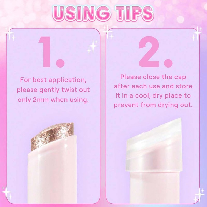 6 PCS Crystal Jelly Glaze Stick Crystal Jelly Highlighter Eyeshadow