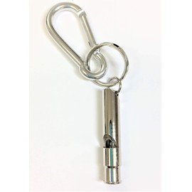 Cylinder Shaped Earthquake Disaster Whistle with Carabiner Key Chain