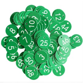 A'sTool Plastic Number Tag Number Tag Locker Cloak Deposit Number 1-100 (Green)