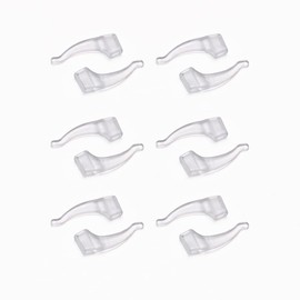 NORHOR 6 Pairs Anti-Slip Ear Hook Grip Glasses Accessories Ear Hook Eyeglass Temple Tip for Sunglasses and Glasses.(Transparent)