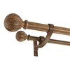 Mayrhyme Wood Double Curtain Rods Set for Windows 72 to